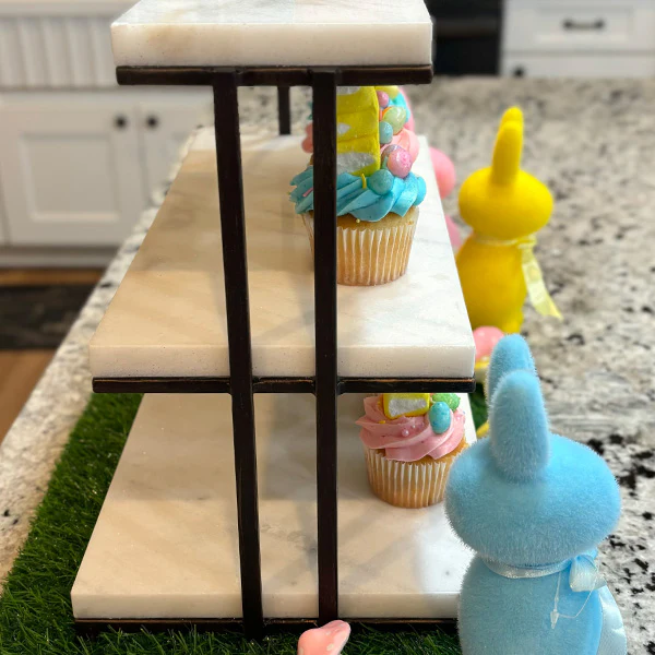 Marble Three Tiered Dessert Stand