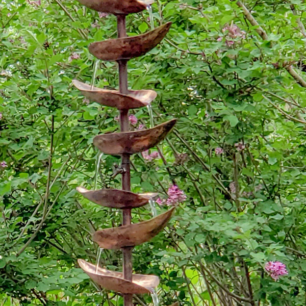 65 Inch Tall Cascading Leaf Garden Fountain