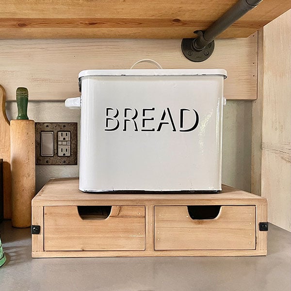 Rustic Wooden Storage Riser with Drawers