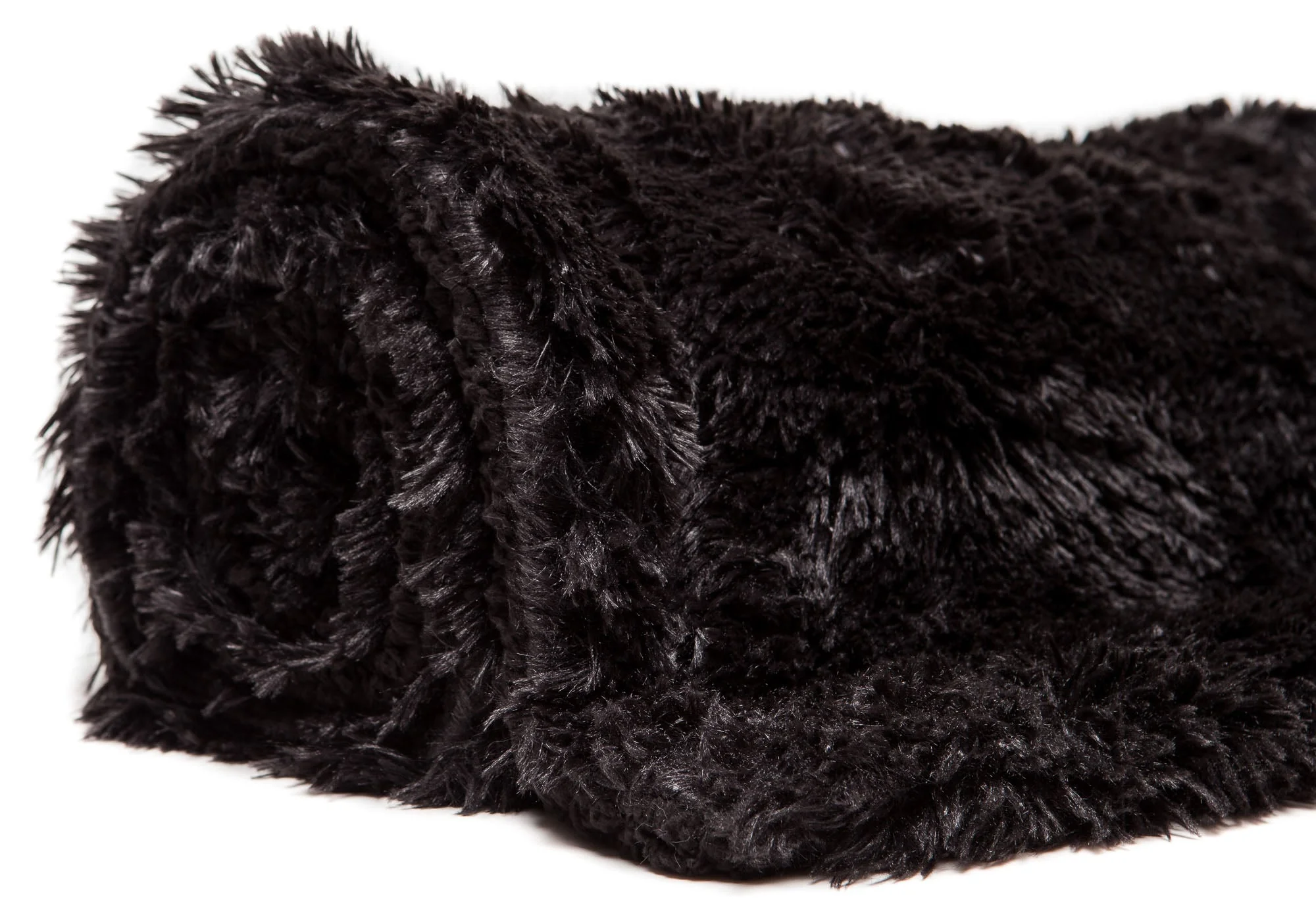 Solid Faux Long Fur Throw Blanket