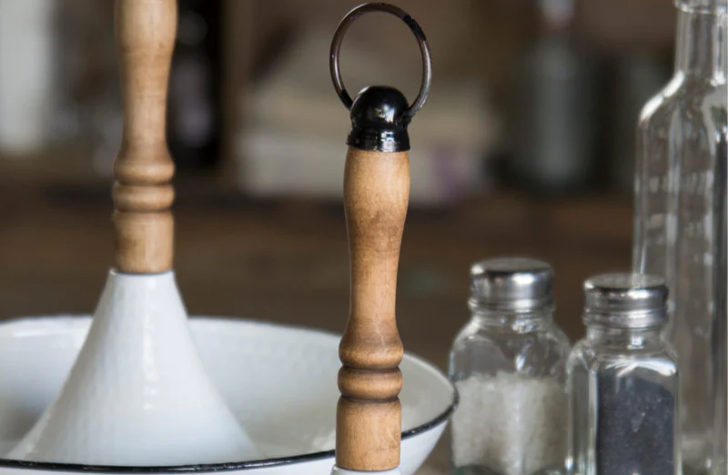 Enamel and Wood Trinket Trays  Set of 2