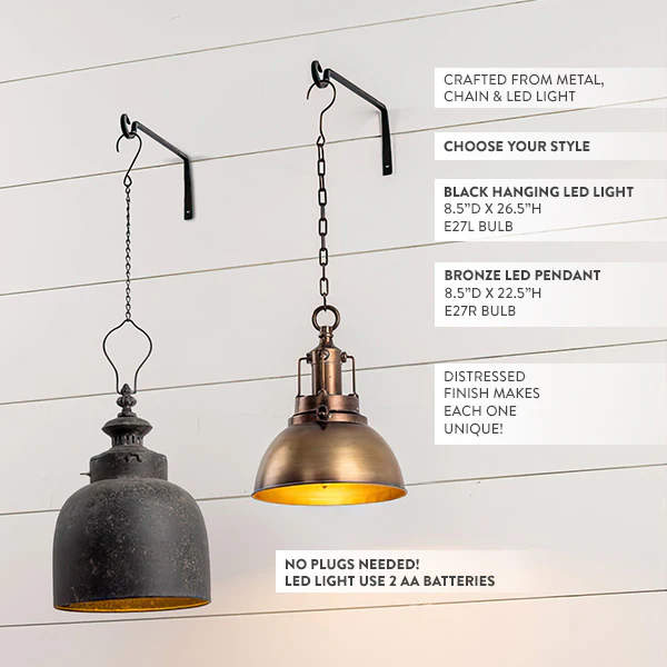 Antique Inspired Hanging LED Pendant Lights, Choose Your Style
