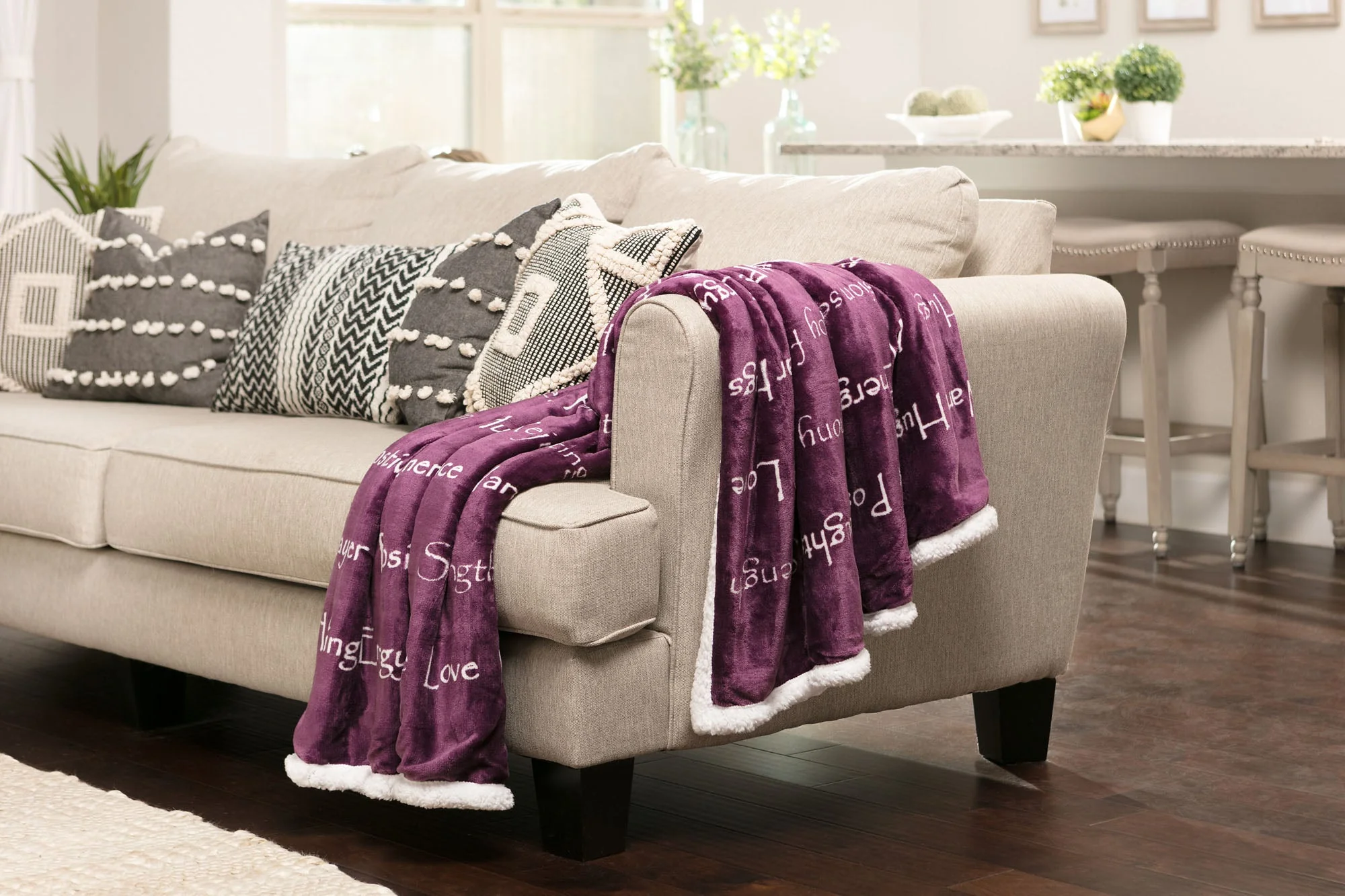 Gift Faux Fur Comfort Words Throw Blanket