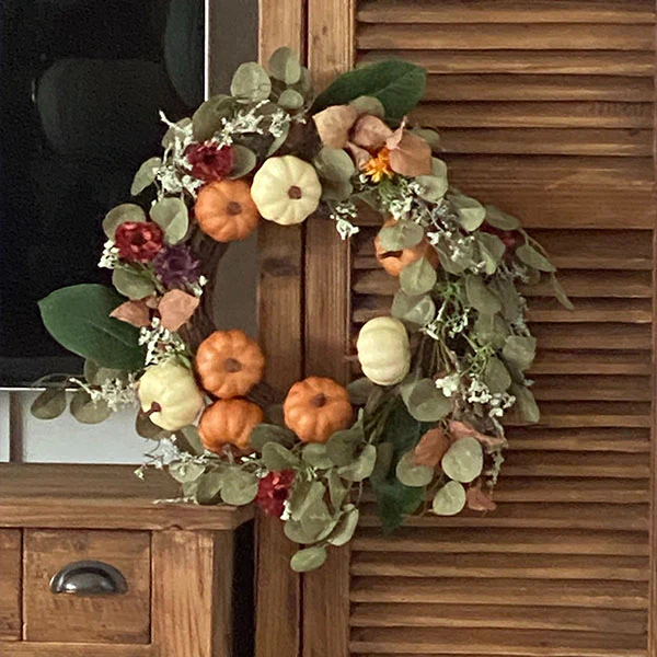 Premium Eucalyptus and Pumpkin Wreath