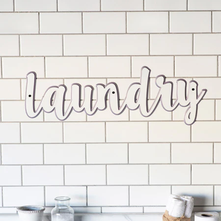 Enamel Inspired Laundry Script Sign