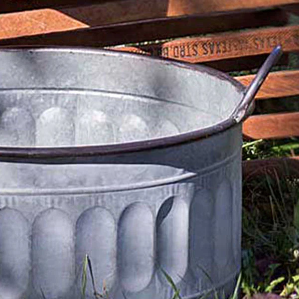 Large Galvanized Apple Baskets, Set of 3