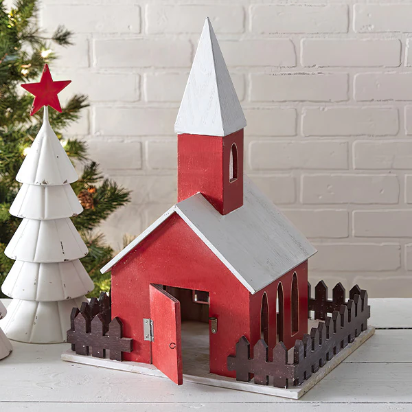 Red Holiday Miniature Building Wood Lantern, Choose Your Style