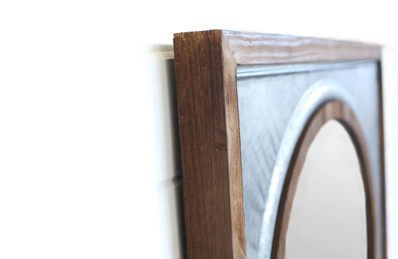 *HUGE* Tin Framed Oval Wall Mirror