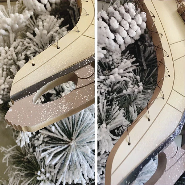 3-D Carved Ice Skates Wall Decor