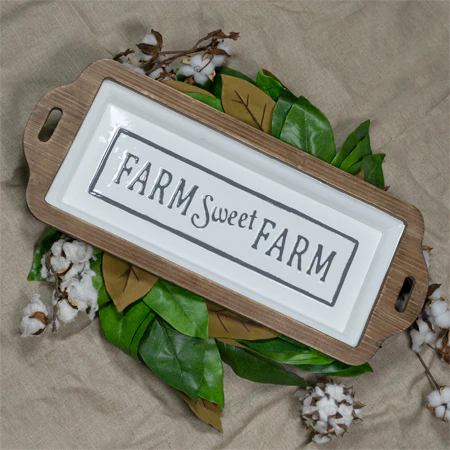 Enamel Farm Sweet Farm Framed Tray