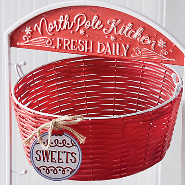 North Pole Kitchen Tiered Basket Stand