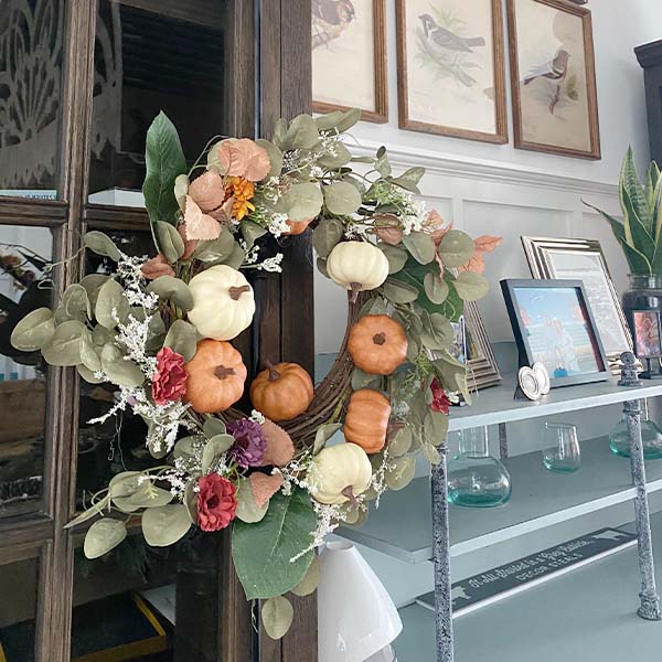 Premium Eucalyptus and Pumpkin Wreath