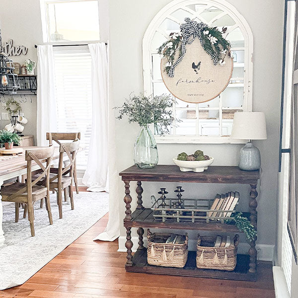 Three Tier Turned Wood Console Table