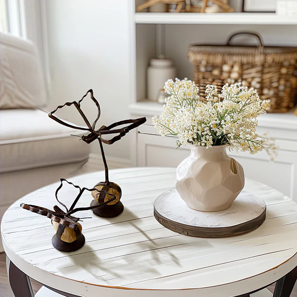 Handmade Butterflies with Rock Bases, Set of 2