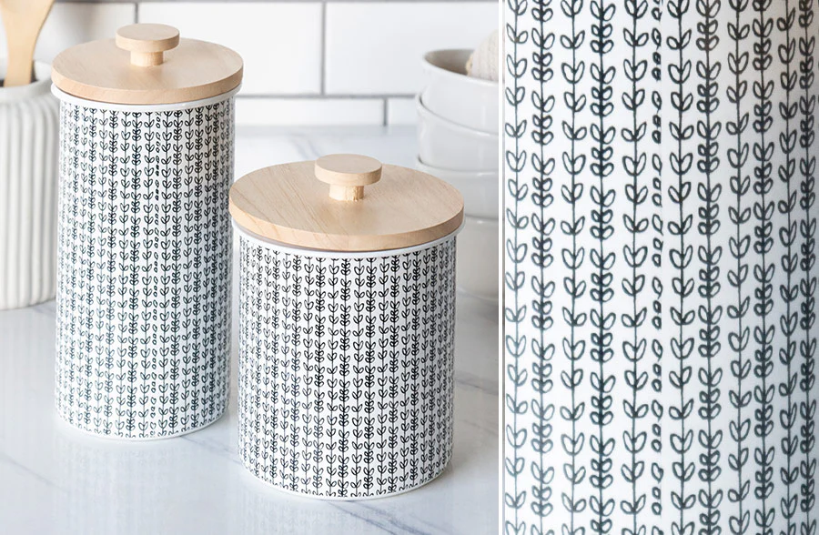 Retro Kitchen Canisters, Set of 2