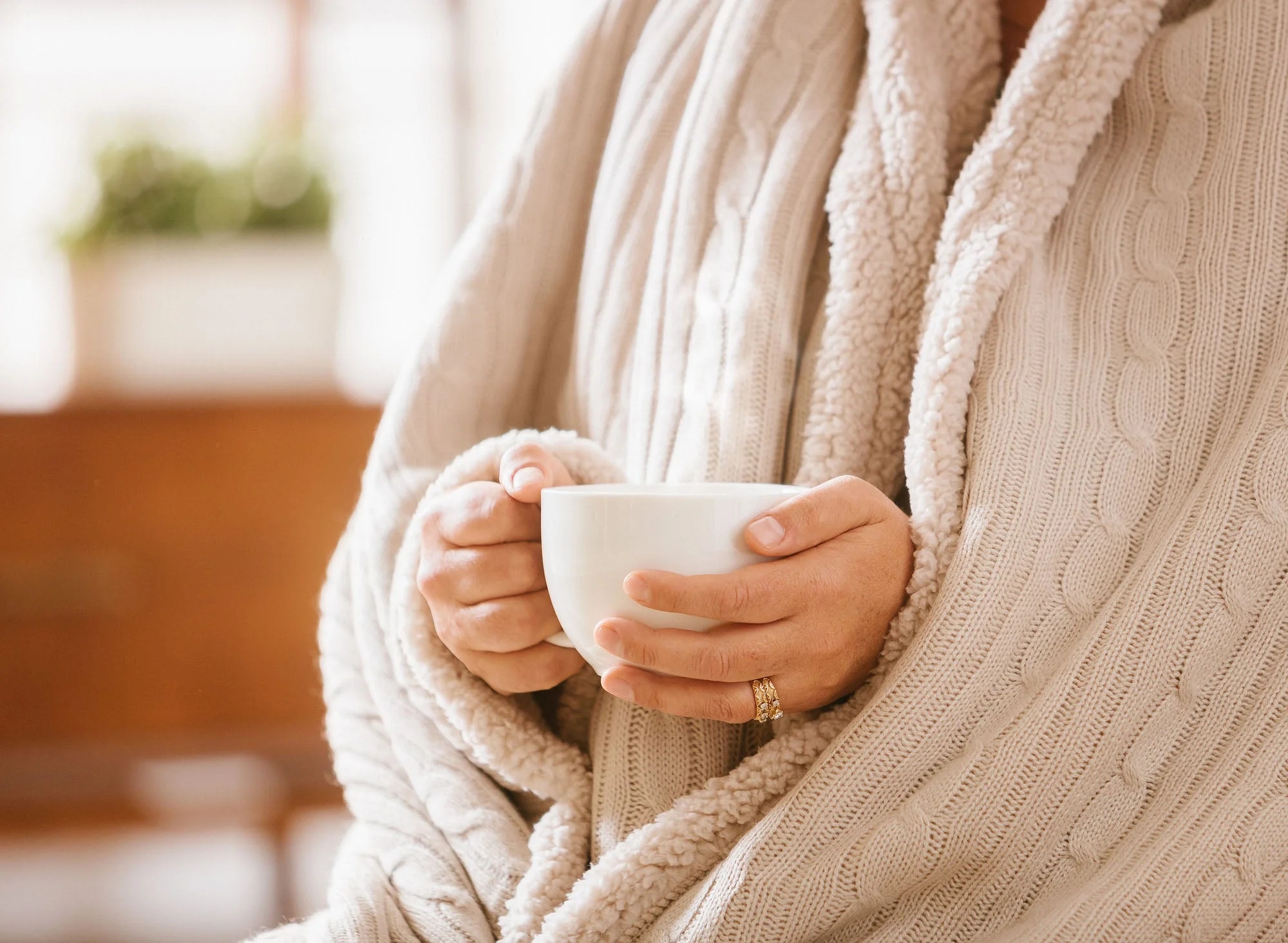 Cable Knit Throw Blanket