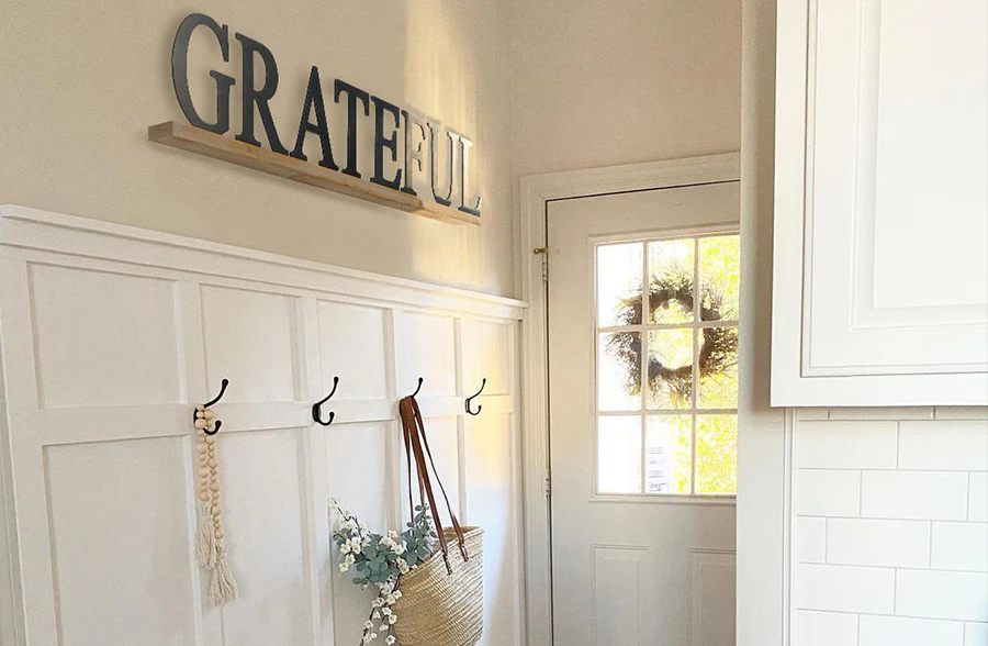 48 Inch Thankful and Grateful Wooden Sign, Pick Your Style