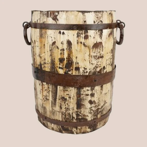Huge Handmade Spanish Pine Wooden Bucket, Choose Your Color