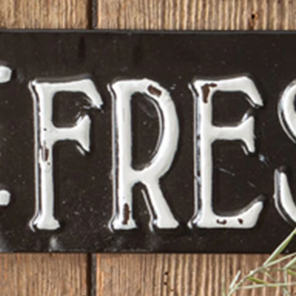 Fresh Flowers Sign with Enamel Planters
