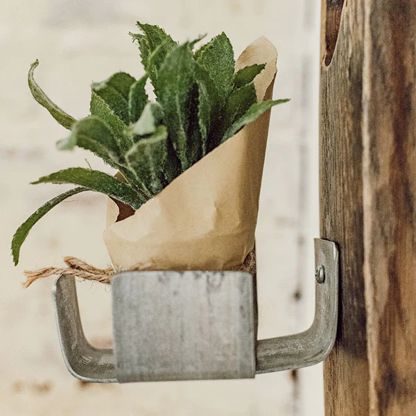 Naturally Aged Oak Barrel Stave Wall Planter/Candle Holder | Made  in the USA