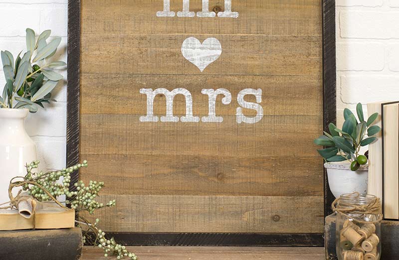 Wood Plank Mr. & Mrs. Wall Sign