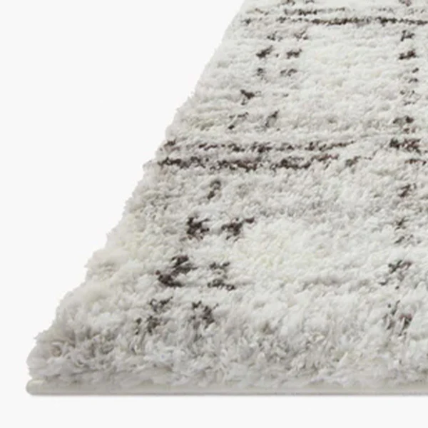 Cream and Gray Shag Rug, Pick Your Size