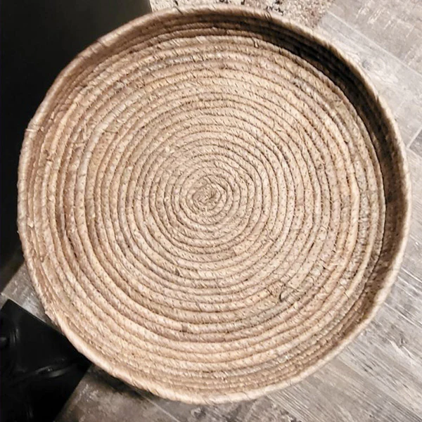 Round Seagrass Table | Removable Serving Trays