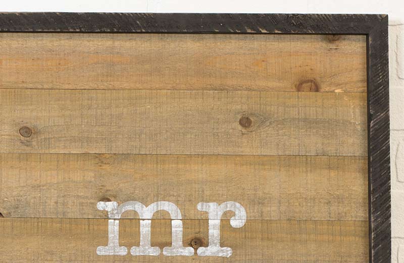 Wood Plank Mr. & Mrs. Wall Sign