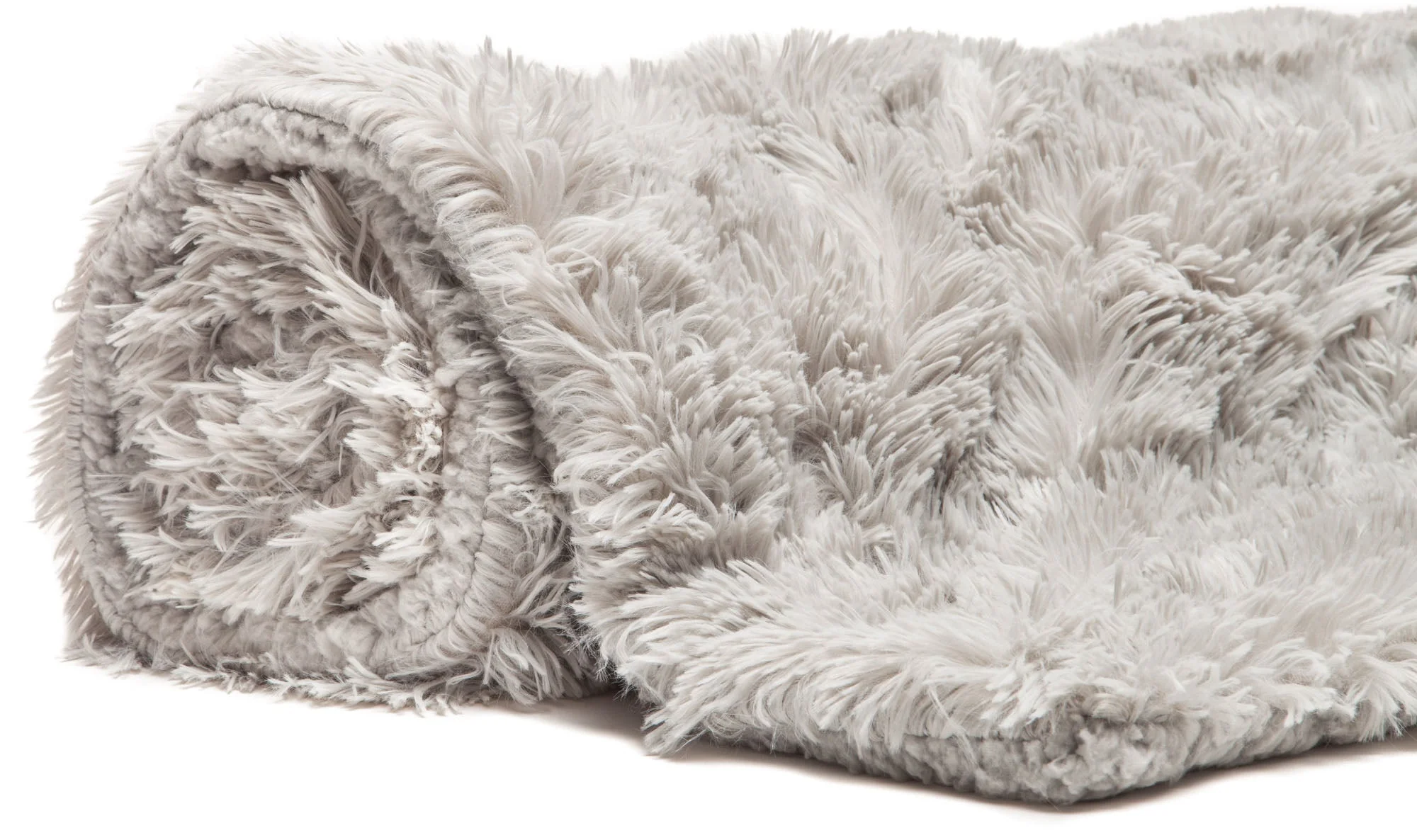 Solid Faux Long Fur Throw Blanket