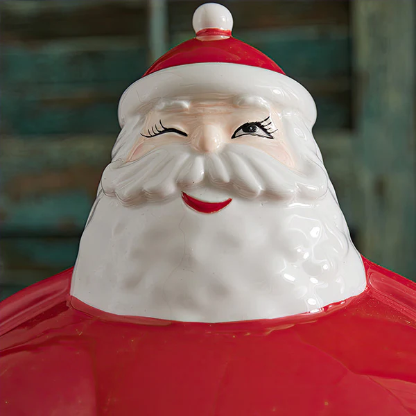 Winking Santa Dessert Stand with Removable Lid