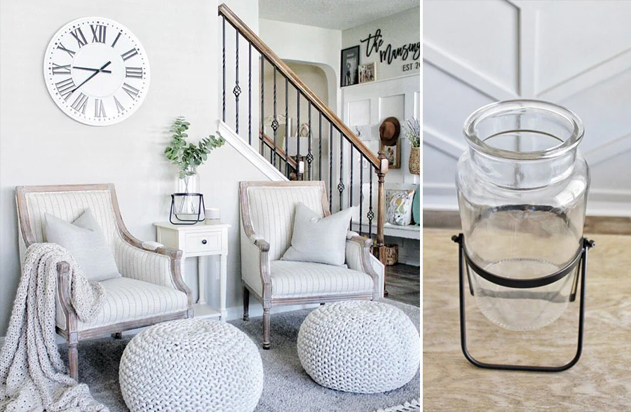 Apothecary Glass Jar with Metal Stand