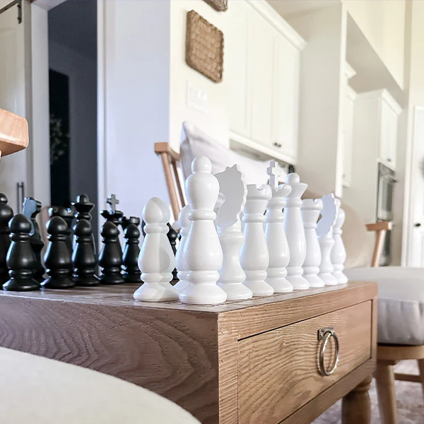 Chess Table with Drawers (With Chess Pieces)