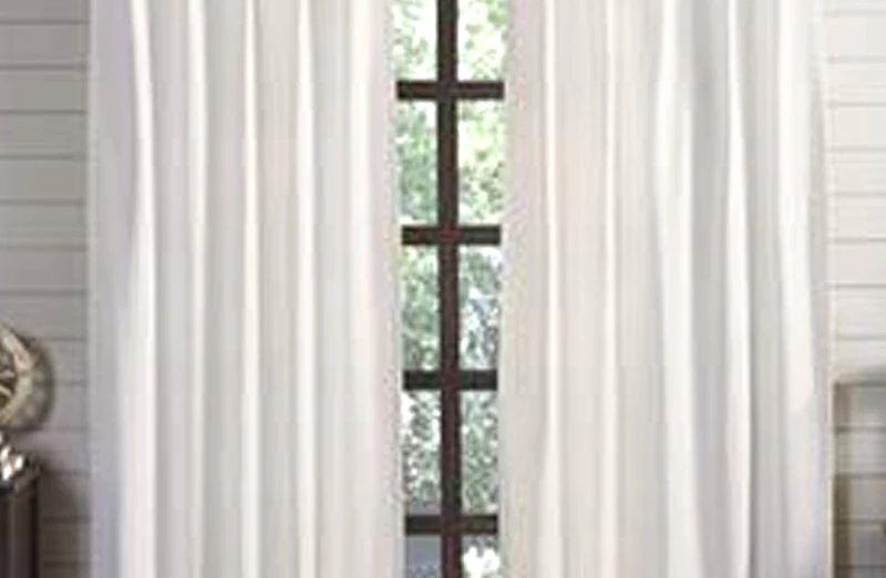 White Panel Curtains  Set of 2