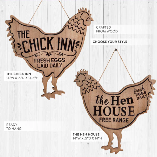 Wooden Chicken Signs, Pick Your Style