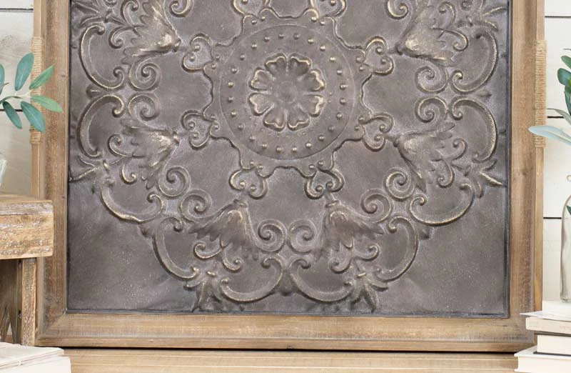 HUGE Wooden Framed Antique Wall Medallion