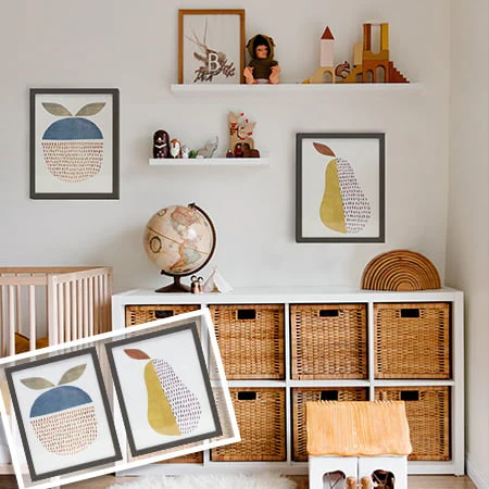 Abstract Fruit Wall Art, Set of 2