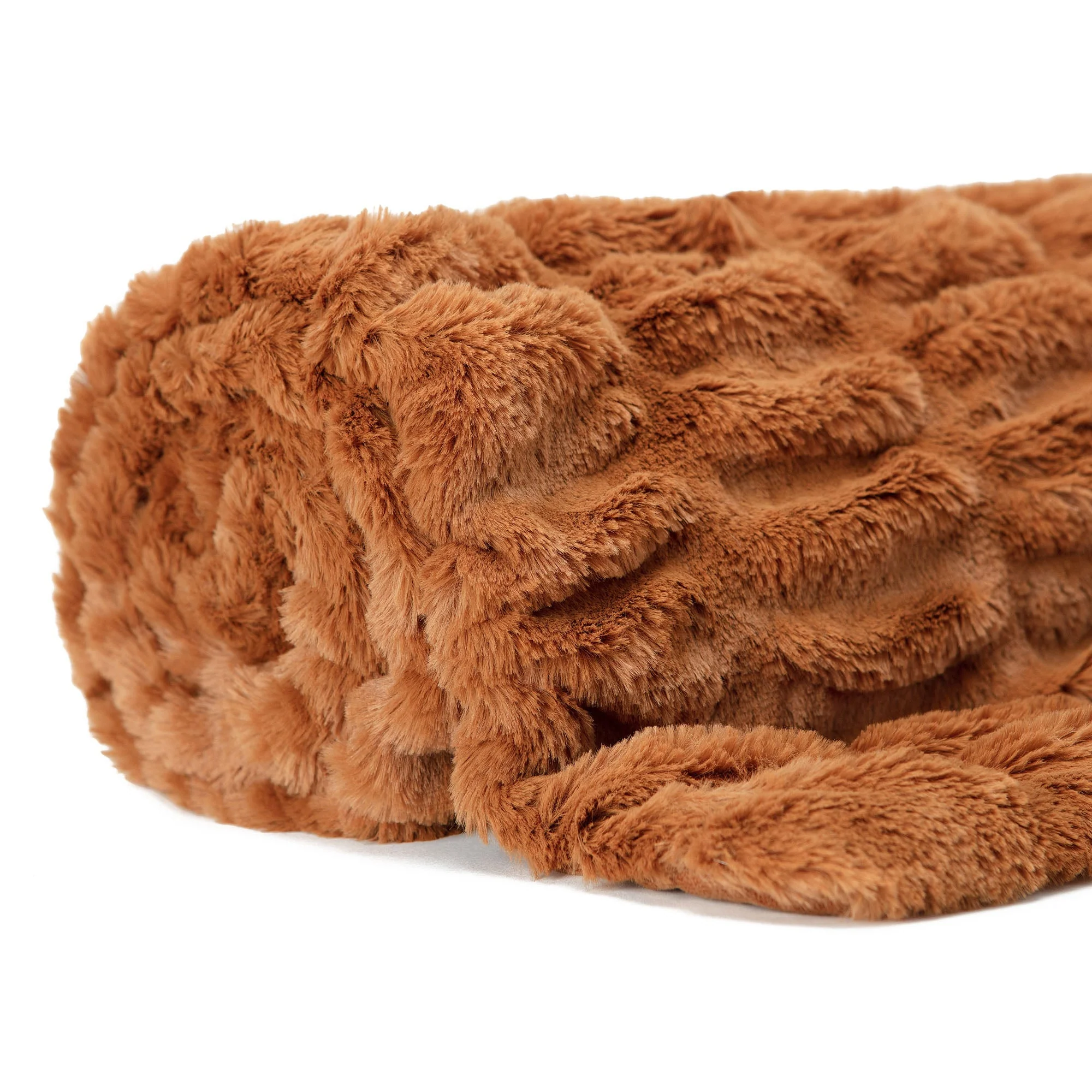 Ruched Faux Fur Throw Blanket