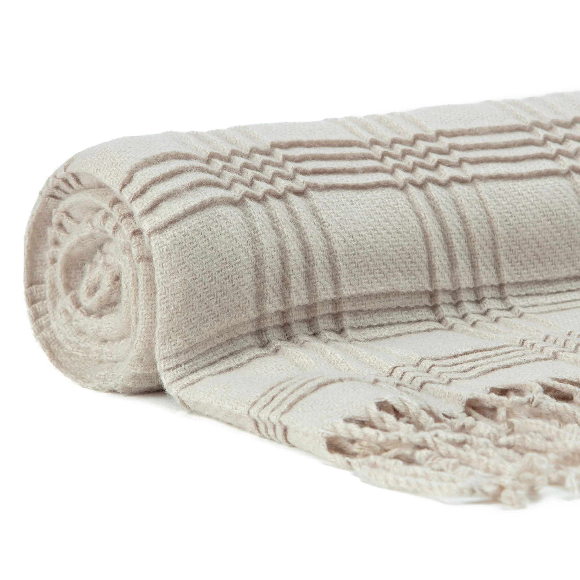 Pleated Plaid Throw Blanket