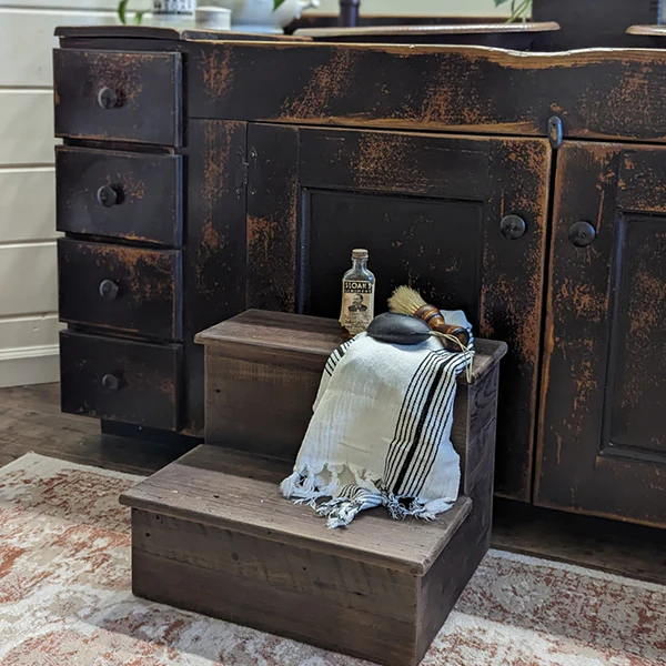 Rustic Stair Stepping Stool