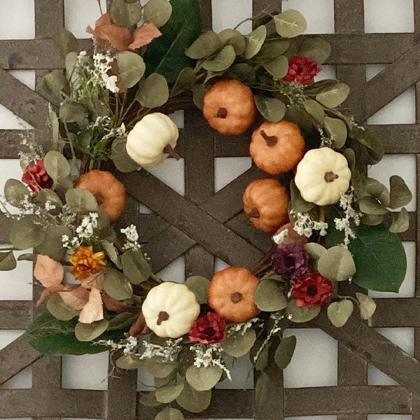 Premium Eucalyptus and Pumpkin Wreath