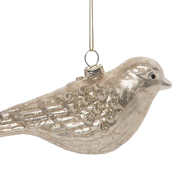 Glass Bird Ornaments, Set of 2