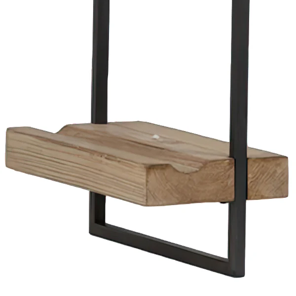 2 Tier Iron and Wood Wall Shelf