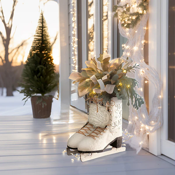 North Pole Ice Skates Planter