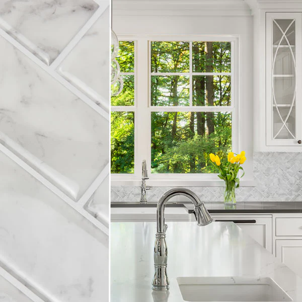 Herringbone Peel and Stick Backsplash Tiles