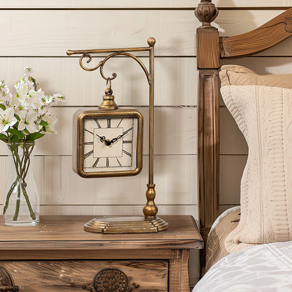 Hanging Bronze Roman Numeral Table Clock