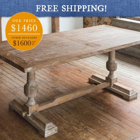 White Washed Column Table