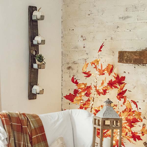 Naturally Aged Oak Barrel Stave Wall Planter/Candle Holder | Made  in the USA