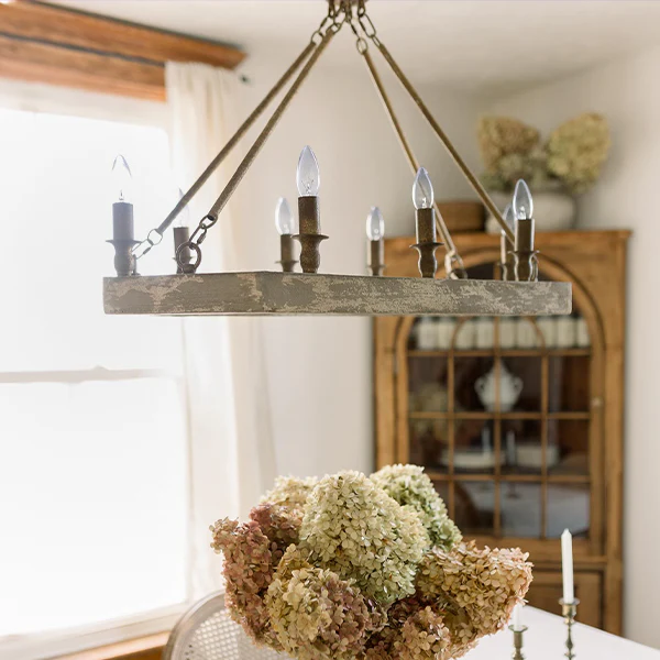 Wood and Metal Rustic Chandelier