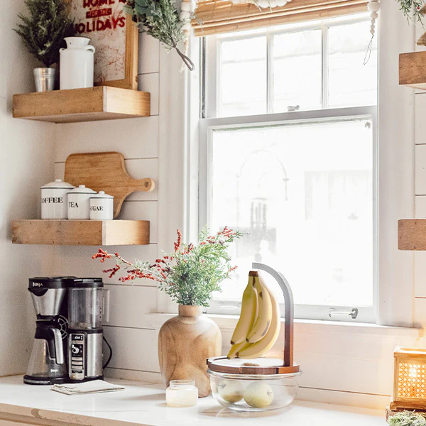 Just Ripe Glass Fruit Bowl With Oak Wood Lid