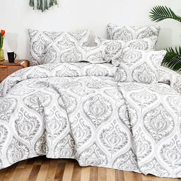 Reversible Demask Farmhouse Bedding Set, Choose Your Size